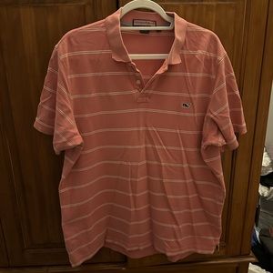 Vineyard Vines Pique Polo - Striped Nantucket Red